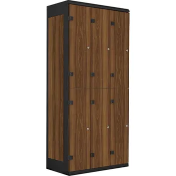 TRITON šatní skříň se 6 boxy kov-lamino T1970, černá - ořech + doprava zdarma