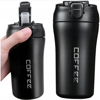 Termohrnek Kapacitní termální hrnek 460 ml, termoska s náustkem, zip černá