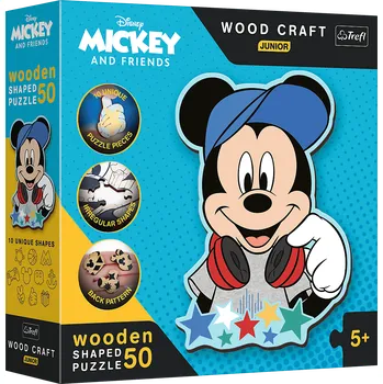 Hračka TREFL Wood Craft Junior puzzle Ve světě Mickeho Mouse 50 dílků