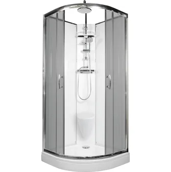 ARTTEC BRILIANT 90 x 90 cm - Sprchový box model 7 šedé sklo 5 let záruka + stěrka na sklo zdarma