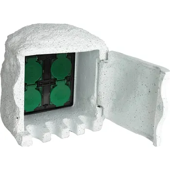 Napájecí zdroj pro osvětlení vidaXL Zahradní zásuvková jednotka 4 sloty vodotěsná pryskyřice [48541] Barva: Bílá