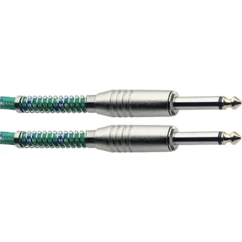 Audio kabel Stagg SGC3VT GR, nástrojový kabel Jack/Jack, 3 m, zelený