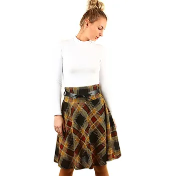 Dámská sukně Glara Áčková sukně s károvaným vzorem 413032