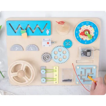 Dřevěná hračka Mamido Dřevěný Activity board pro děti 11v1 Activity deska