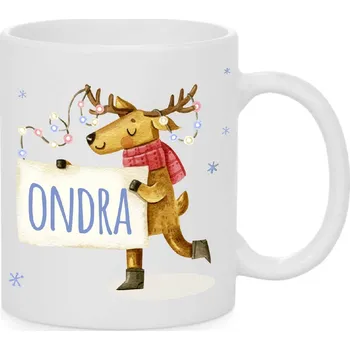 Vánoční hrnek - Sob se jménem Ondra Barva: Bílá