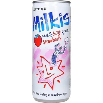 Limonáda Milkis mléčná soda s příchutí jahod 250 ml - Lotte