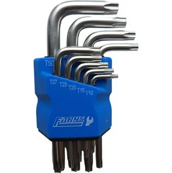 Klíč FARYS sada TORX T10-T50 vrtané, krátké, plastový držák