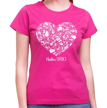 Pánské tričko Tričko - Hudba v SRDCI, Barva látky růžová , Střih Dámsky, Velikost XL