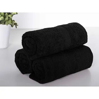 Ručník XPOSE® Froté ručník VERONA 3ks - černý 30x50 cm, Froté + Prodloužená možnost vrácení zboží do 50 dnů