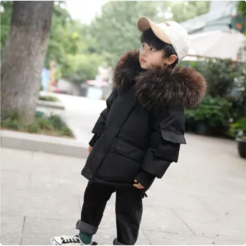 Dívčí oblečení Dětská zimní bunda s extra mohutným kožíškem na kapuci Barva: Černá, Velikost: 140/ 7-8 let