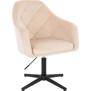 LuxuryForm DESIGN Kosmetické křeslo ROMA VELUR na černém kříži - krémové