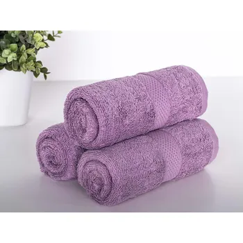 XPOSE® Froté ručník VERONA 3ks - tmavě levandulový 30x50 cm, Froté + Prodloužená možnost vrácení zboží do 50 dnů