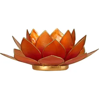 Svícen Mani Bhadra SVÍCEN LOTOS OHNIVÁ ORANŽOVÁ 13,5CM