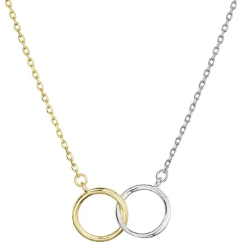 Oblečení a móda EVOLUTION GROUP CZ Pozlacený a stříbrný náhrdelník s kroužky - 62010