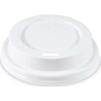 Jednorázové nádobí VÍČKO VYP.PRO KELÍMKY P.73MM,BÍLÉ,100KS