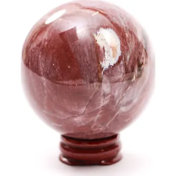 Drahý kámen Magieprirody.cz Koule Zkamenělé dřevo 338 g - 62 mm + dřevěný podstavec #A286