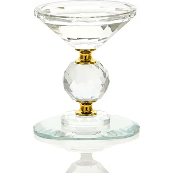 Svícen Křišťálový svícen KANDELABR 11cm - zlatý S