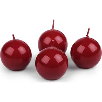 Svíčka Stoklasa Svíčky koule v tubě 4,5 cm 4 ks bordó