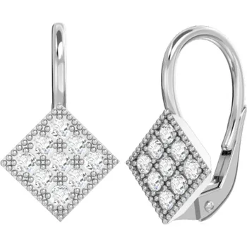 Náušnice Couple, Moderní náušnice Ramada, bílé zlato se zirkony, 585-66-3-0322.1B00.0.00.001.08