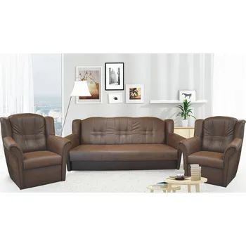 Obývací stěna FALCO Sedací souprava Agata 3f+1+1 tmavě hnědá