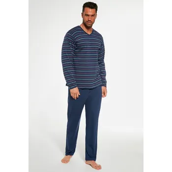 Pánské pyžamo Cornette pyžamo pánské 139/38 max - modrá, 4XL (Pánské bavlněné pyžamo s dlouhým rukávem Cornette 139)