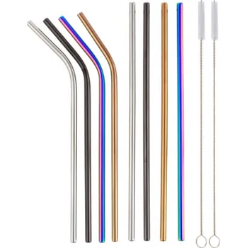 Papírový ubrousek Paper Design Brčka na pití - kovové,mix 8ks+ 2stětečky Eco