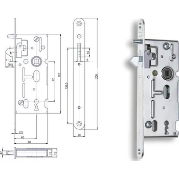 zadlabací zámek Zámek zadlabací K106 72/60 Zn
