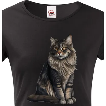 Dámské tričko Dámská tričko Kočka, Barva Černá, Velikost XL, Canvas Dámské tričko s krátkým rukávem Bezvatriko.cz 2139