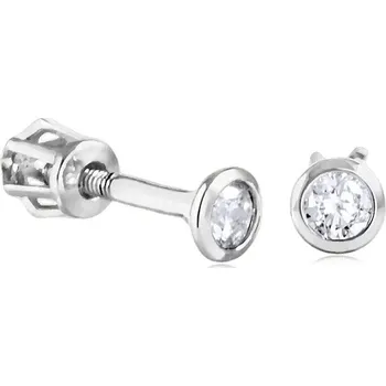 Náušnice Drobné náušnice z bílého zlata se zirkonem, 1.34 g,