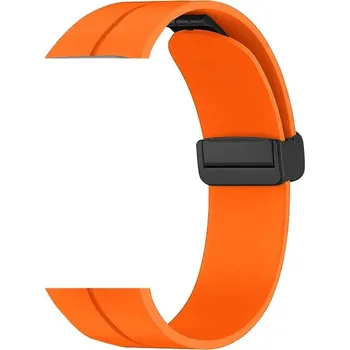 Příslušenství k chytrým hodinkám Silikonový řemínek s nastavitelnou magnetickou sponou 20mm pro hodinky Samsung / Huawei / Xiaomi / Garmin Barva: Oranžová
