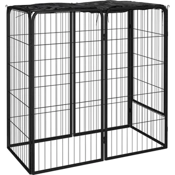 klec pro psa vidaXL Ohrádka pro psy 6 panely černá 50 x 100 cm práškovaná ocel [171792]
