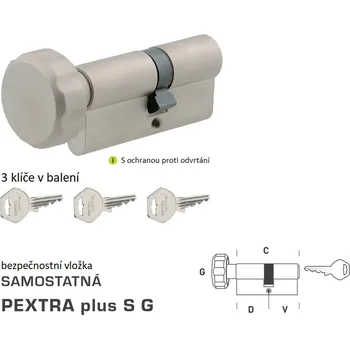Stavebniny DK - PEXTRA plus S G - s knoflíkem D 45 + V 35,5 mm, knoflík na delší straně NP - Nikl perla