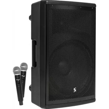Stagg AS15B, mobilní 15" zvukový systém MP3/BT/USB/TWS/2x UHF, 200W