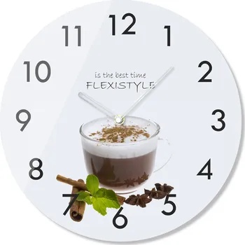 Hodiny Skleněné hodiny na zeď Káva 4