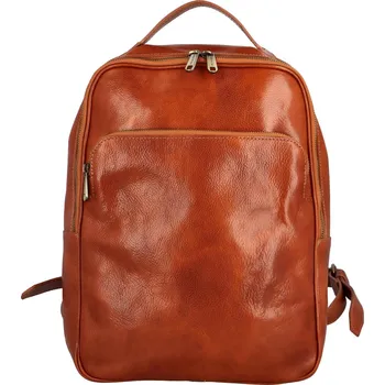 Městský batoh Stylový dámský kožený batůžek Delami Vera Pelle Baylor, koňaková