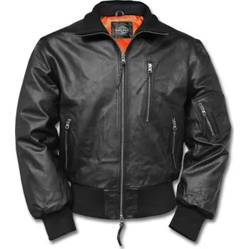 Pánská casual bunda Pilotní kožená bunda BW Aviator, Mil-Tec, Černá, 48