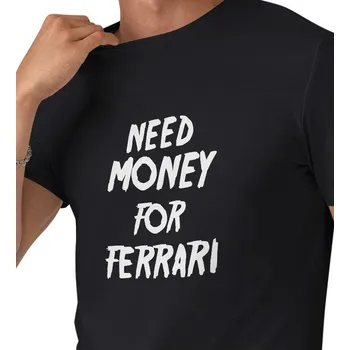 Pánské tričko Pánské triko černé - Need money for Ferrari L