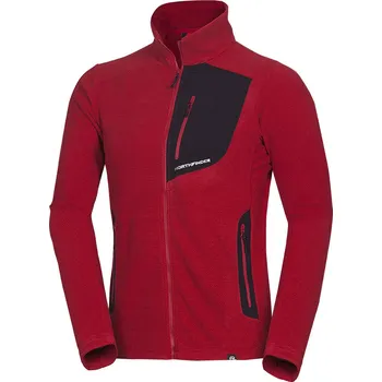 Pánská móda Northfinder Pánská fleecová mikina melanžová BOB, tmavě rudá, XL