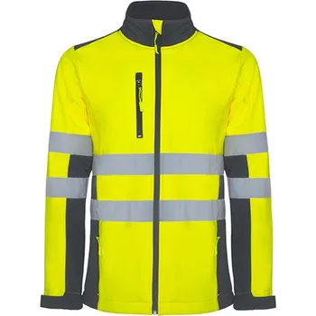 Pánská softshellová bunda Roly Antares Softshellová bunda Hi-Viz HV9303 Lead 23-Fluor Yellow 221 4XL