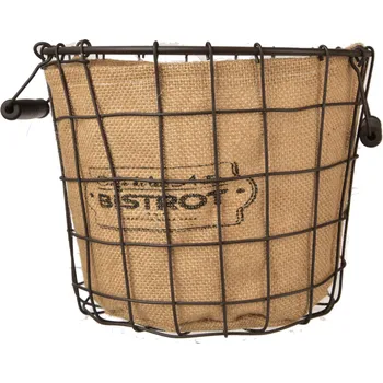Nákupní košík Košík juta/kov hnědý velký 25x25x20 cm