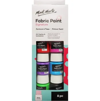 Speciální výtvarná barva MontMarte Sada barev na textil č.0022 - 8 x 20 ml - papírový obal