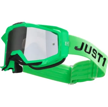 Motocyklové brýle Brýle JUST1 IRIS PULSAR Neon green + čiré plexi a 8 trhaček ZDARMA