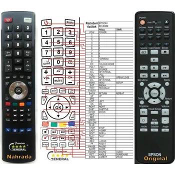 EPSON EH-DM2, EMP-TWD10, EMP-W5D, EMP-DM1, EH-DM3 - kompatibilní značkový dálkový ovladač General
