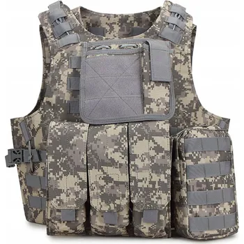 Pánská bunda Vojenská taktická ochranná vesta - molle system, survival přežití cp camouflage