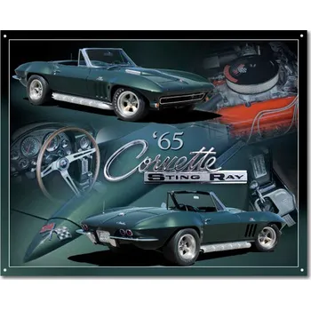 Plechová cedule Plechová cedule Chevrolet Corvette 1965 Stingray 30 cm x 38 cm