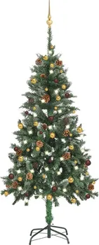 Vánoční stromek Umělý vánoční stromek s LED osvětlením a sadou koulí 3077799 bílý/zlatý 150 cm