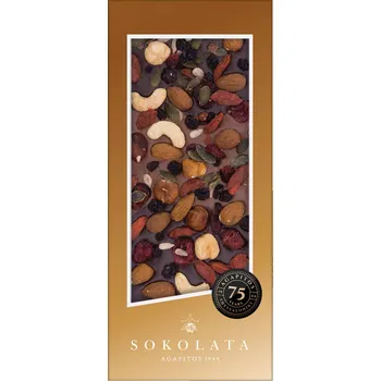 Čokoláda Hořká a mléčná čokoláda - mix oříšků 100g SOKOLATA AGAPITOS