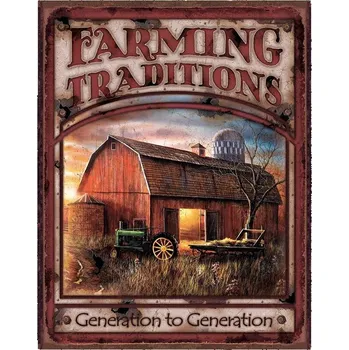 Plechová cedule Plechová cedule Farming Traditions 32 cm x 40 cm