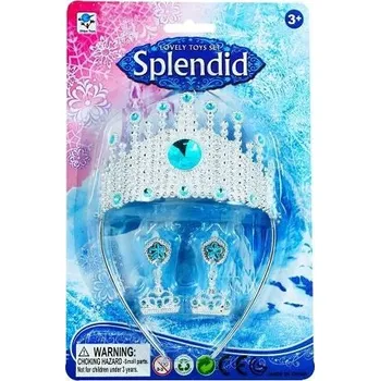 Karnevalový doplněk Korunka princezna s náušnicemi zimní