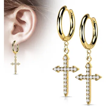 Náušnice Steel Edge Ocelové náušnice kroužky 4111 Barva: Zlatá